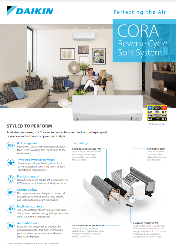 daikin cora split system